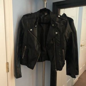 Black leather jacket